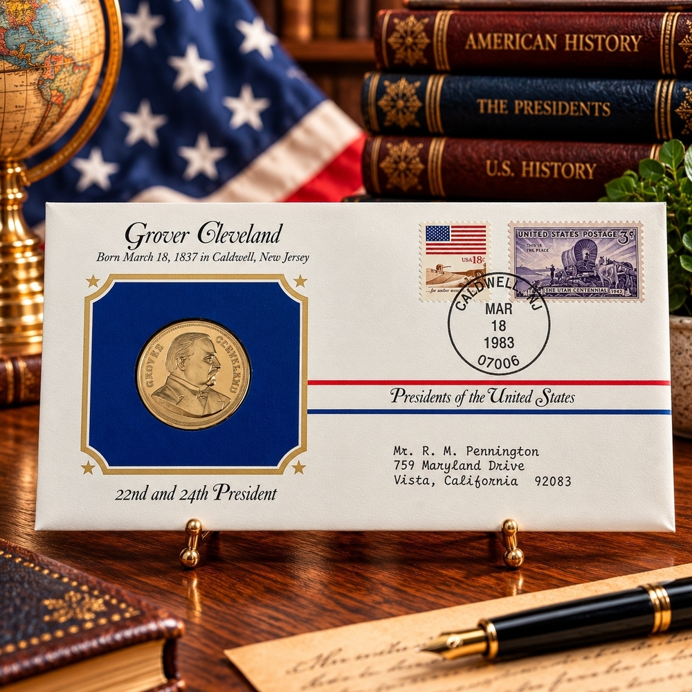 Grover Cleveland 22nd and 24th President Postal Commemorative Society Gold Medal